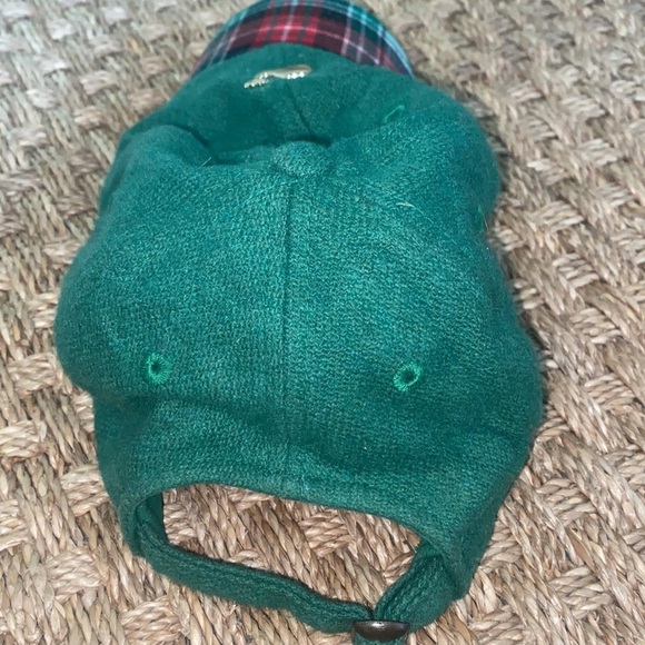 Vineyard vines green wool herringbone wool & plaid brim, gold whale, holiday fun - Picture 4 of 5